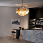 Living Room/Bedroom Chandelier – Artisan Murano Style Glacier Ember - 13.3 in / 6-LightBlushlighting