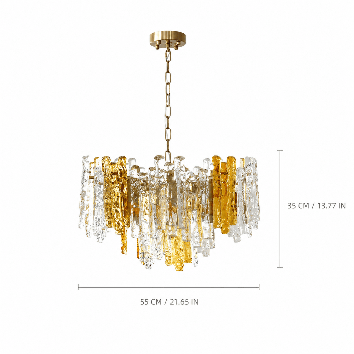 Living Room/Bedroom Chandelier – Artisan Murano Style Glacier Ember - 21.6 in / 10-LightBlushlighting