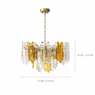 Living Room/Bedroom Chandelier – Artisan Murano Style Glacier Ember - 21.6 in / 10-LightBlushlighting