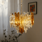 Living Room/Bedroom Chandelier – Artisan Murano Style Glacier Ember - 13.3 in / 6-LightBlushlighting