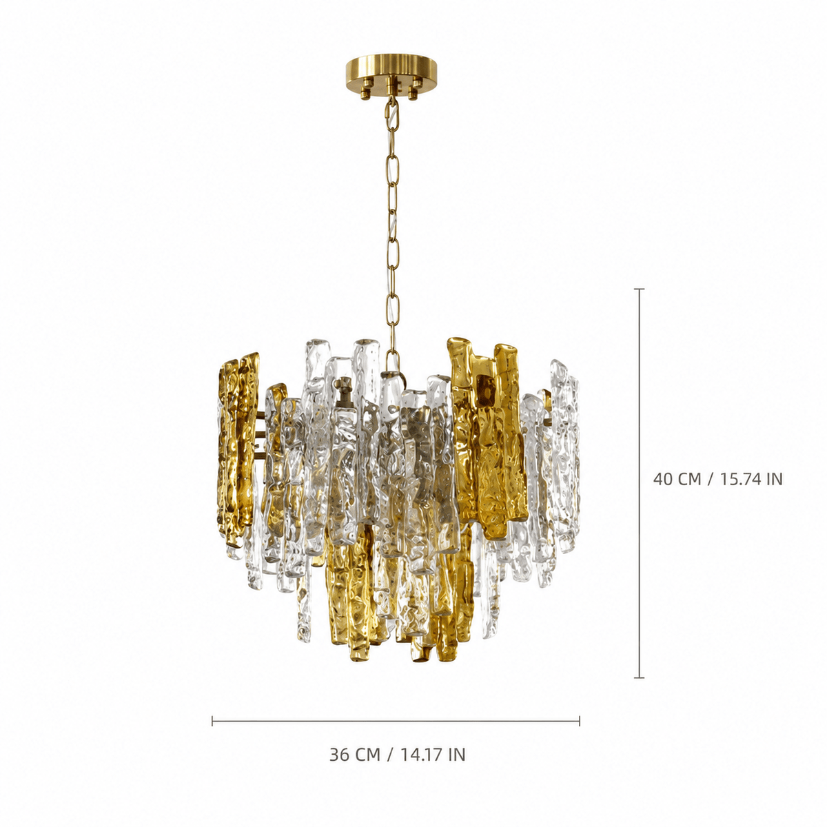 Living Room/Bedroom Chandelier – Artisan Murano Style Glacier Ember - 13.3 in / 6-LightBlushlighting