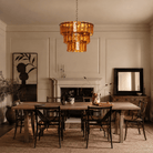 Living Room/Bedroom Chandelier – Artisan Murano Style Solenne Ember - 50 cm (19.7 in) / 3-TierBlushlighting