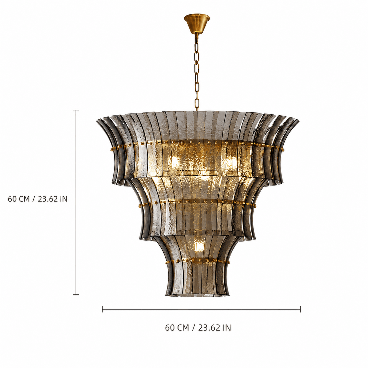 Living Room/Bedroom Chandelier – Artisan Murano Style Vespera - D23.6” x H23.6”Blushlighting