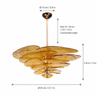 Living Room/Dining Room Chandelier – Artisan Murano Style Petal Cascade - AmberØ55 cm / 8 LightsBlushlighting