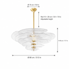 Living Room/Dining Room Chandelier – Artisan Murano Style Petal Cascade - ClearØ80 cm / 16 LightsBlushlighting
