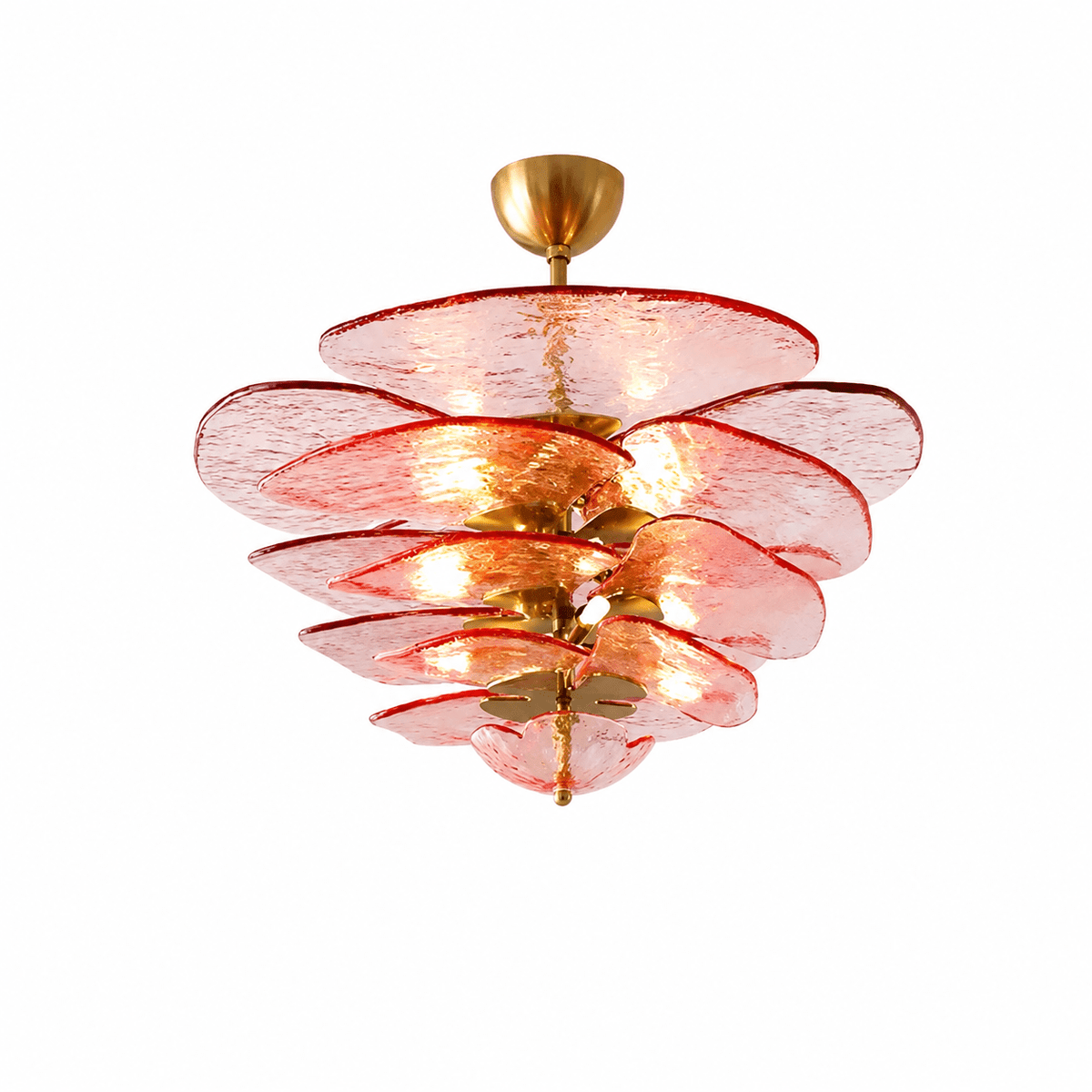Living Room/Dining Room Chandelier – Artisan Murano Style Petal Cascade - PinkØ55 cm / 8 LightsBlushlighting