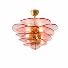 Living Room/Dining Room Chandelier – Artisan Murano Style Petal Cascade - PinkØ55 cm / 8 LightsBlushlighting