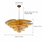 Living Room/Dining Room Chandelier – Artisan Murano Style Petal Cascade - AmberØ65 cm / 12 LightsBlushlighting