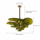 Living Room/Dining Room Chandelier – Artisan Murano Style Petal Cascade - Dark GreenØ65 cm / 12 LightsBlushlighting