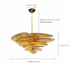 Living Room/Dining Room Chandelier – Artisan Murano Style Petal Cascade - AmberØ100 cm / 20 LightsBlushlighting