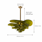 Living Room/Dining Room Chandelier – Artisan Murano Style Petal Cascade - Dark GreenØ55 cm / 8 LightsBlushlighting
