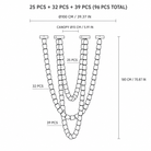 Living Room/Stairwell Chandelier – Modern Crystal Versailles Veil - 39.4 × 70.9 in / 96-Light / 3-TierBlushlighting