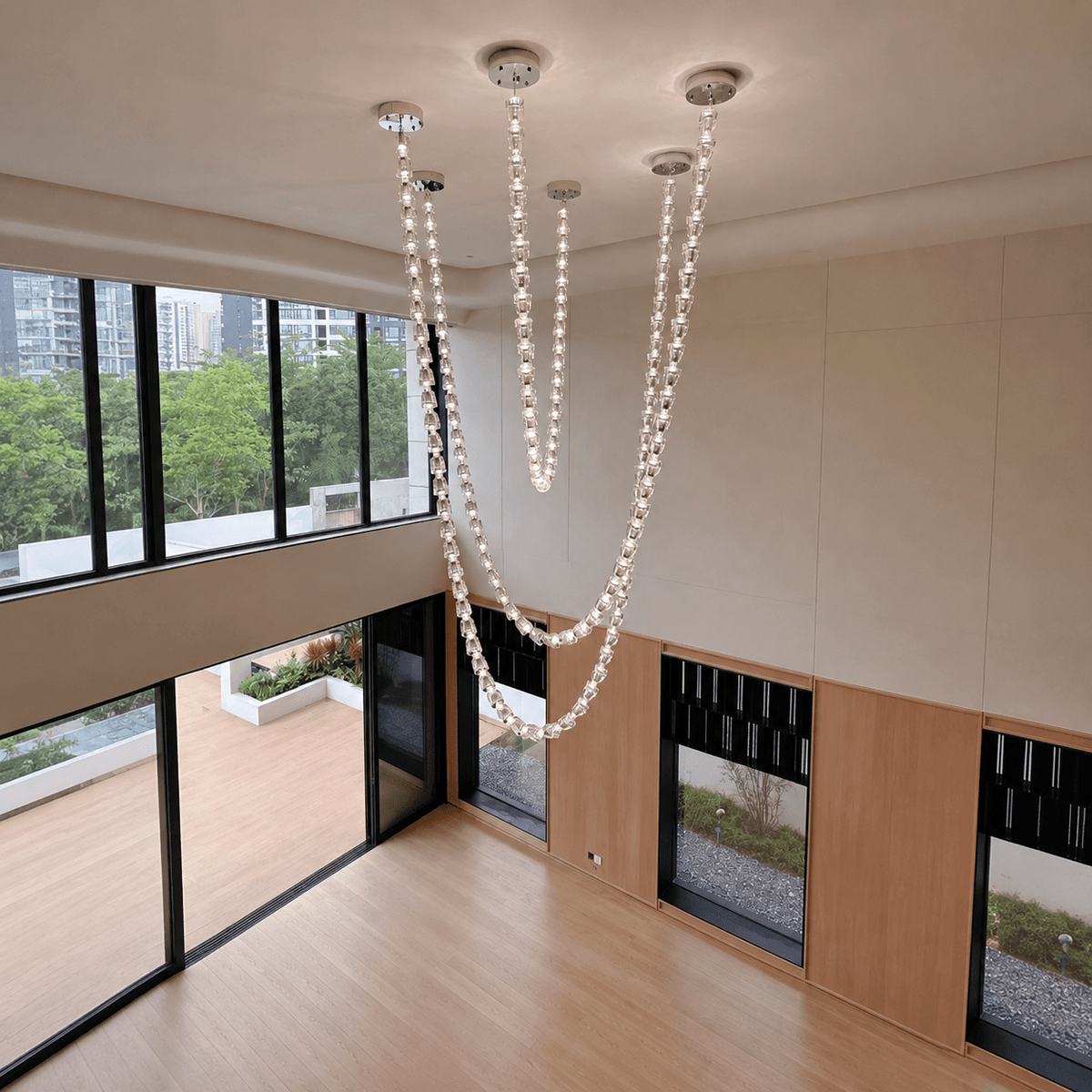 Living Room/Stairwell Chandelier – Modern Crystal Versailles Veil - 23.6 × 41.3 in / 50-Light / 3-TierBlushlighting