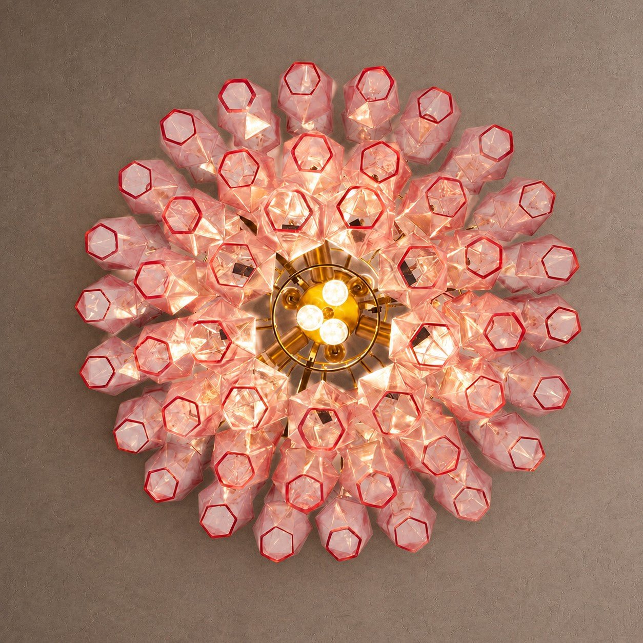 Living/Dining Room Chandelier – Artisan Murano Style Virelle Cascade - Copper + Blush Pink5-Tier / Ø 21.7 in × H 25.6 inBlushlighting