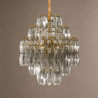 Living/Dining Room Chandelier – Artisan Murano Style Virelle Cascade - Copper + Blush Pink5-Tier / Ø 21.7 in × H 25.6 inBlushlighting