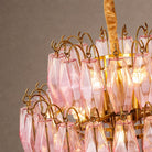 Living/Dining Room Chandelier – Artisan Murano Style Virelle Cascade - Copper + Blush Pink5-Tier / Ø 21.7 in × H 25.6 inBlushlighting
