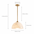 Living/Dining Room Mini Pendant Light – Vintage Celestine Dome - D11.8” x H45.7”Blushlighting