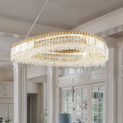 Lohan 31.5" Modern LED Crystal Chandelier for Dining Room, Kitchen Island, Living Room, Bedroom, Foyer - Blushlighting