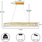 Lohan 31.5" Modern Luxury Geometric LED Crystal Kitchen Island Chandelier-