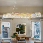Lohan 31.5" Modern Luxury Geometric LED Crystal Kitchen Island Chandelier-
