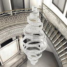 Long Crystal Tassel Rings Chandelier Extra Large Living Room Staircase High Ceiling Lighting Fixture - 11 Rings/ D47.2"*H118.1"Warm LightBlushlighting