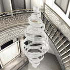Long Crystal Tassel Rings Chandelier Extra Large Living Room Staircase High Ceiling Lighting Fixture - 11 Rings/ D47.2"*H118.1"Warm LightBlushlighting