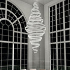 Long Crystal Tassel Rings Chandelier Extra Large Living Room Staircase High Ceiling Lighting Fixture - 11 Rings/ D47.2"*H118.1"Warm LightBlushlighting