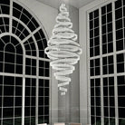 Long Crystal Tassel Rings Chandelier Extra Large Living Room Staircase High Ceiling Lighting Fixture-
