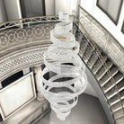 Long Crystal Tassel Rings Chandelier Extra Large Living Room Staircase High Ceiling Lighting Fixture-