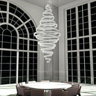 Long Crystal Tassel Rings Chandelier Extra Large Living Room Staircase High Ceiling Lighting Fixture-