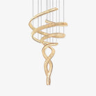 Long Spiral Crystal Chandelier - ∅ 31.5″ x H 90.1″ / Dia 80cm x H 230cmStainless steel & Clear crystalWarm LightBlushlighting