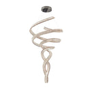 Long Spiral Crystal Chandelier - ∅ 31.5″ x H 90.1″ / Dia 80cm x H 230cmStainless steel & Clear crystalWarm LightBlushlighting