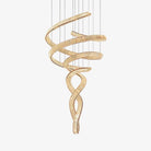 Long Spiral Crystal Chandelier - ∅ 31.5″ x H 90.1″ / Dia 80cm x H 230cmStainless steel & Clear crystalWarm LightBlushlighting