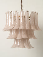 Lonso Taupe Mid-Century Brass & Glass Chandelier – Vintage Glam - Blushlighting