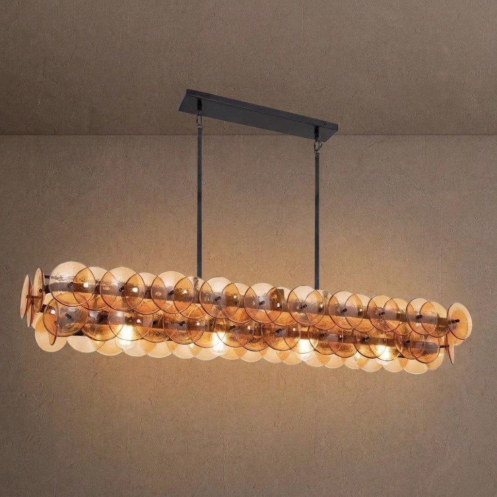 Loren Linear Chandelier - L 54" x W 14" x H 8"AmberBronzeBlushlighting