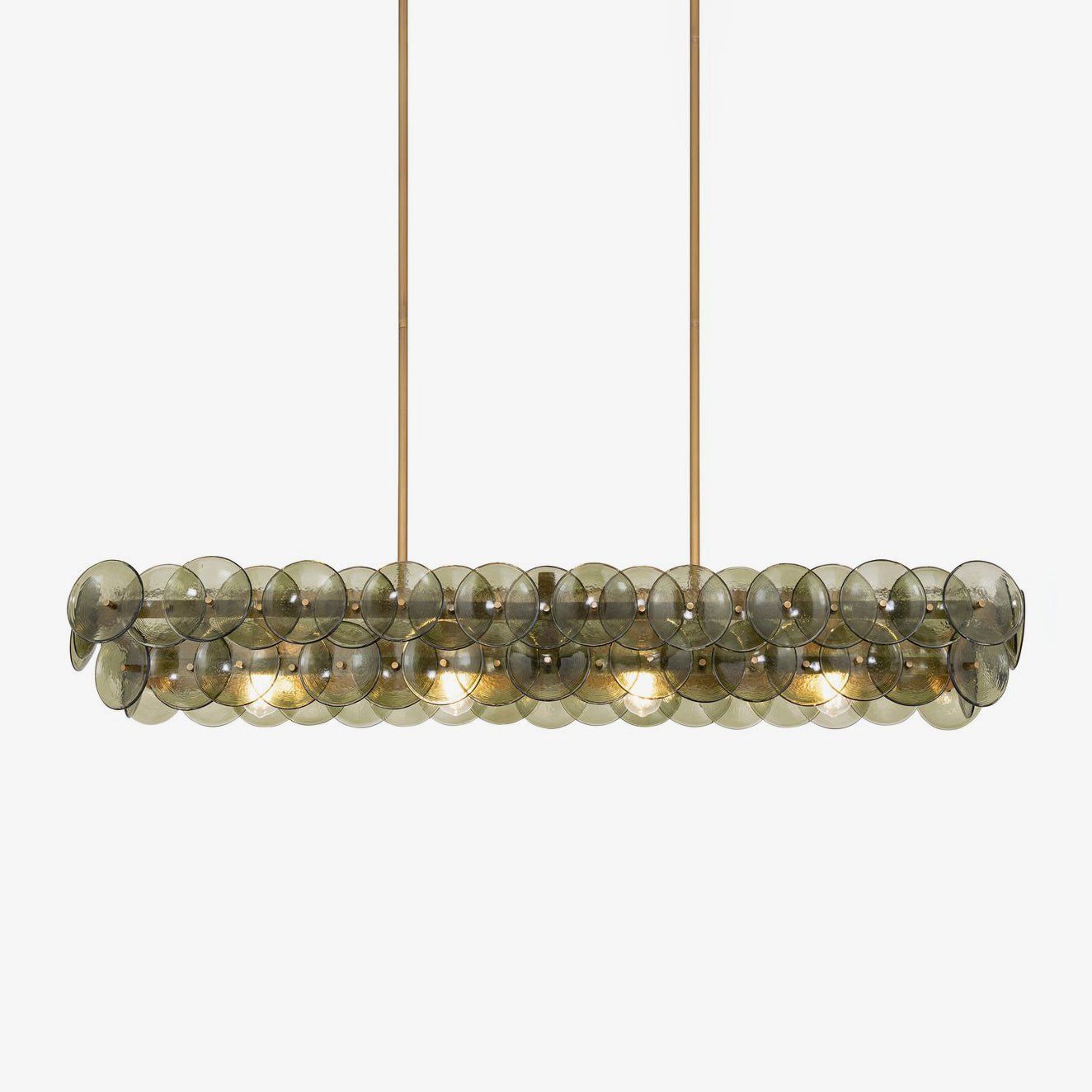 Loren Linear Chandelier - L 54" x W 14" x H 8"ClearBrassBlushlighting
