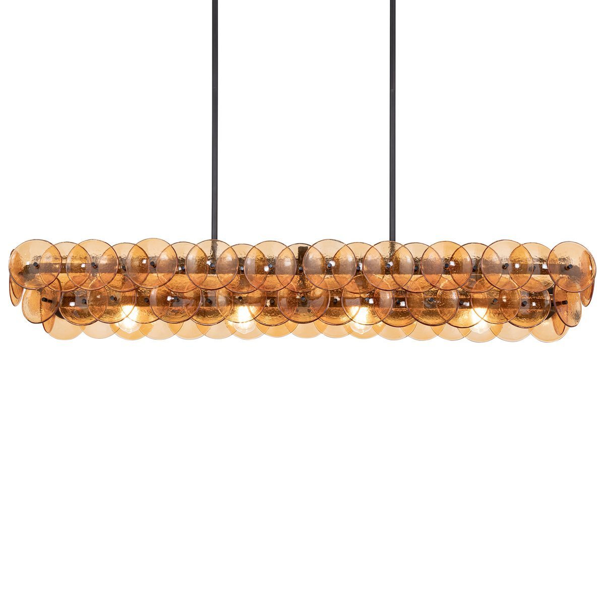 Loren Linear Chandelier - L 54" x W 14" x H 8"ClearBrassBlushlighting