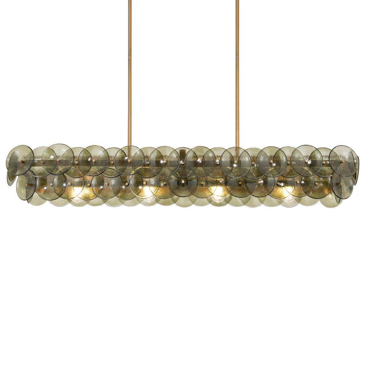 Loren Linear Chandelier - L 54" x W 14" x H 8"GreenBrassBlushlighting