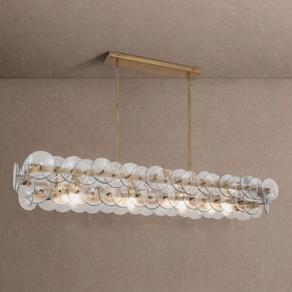 Loren Linear Chandelier - L 54" x W 14" x H 8"ClearBrassBlushlighting