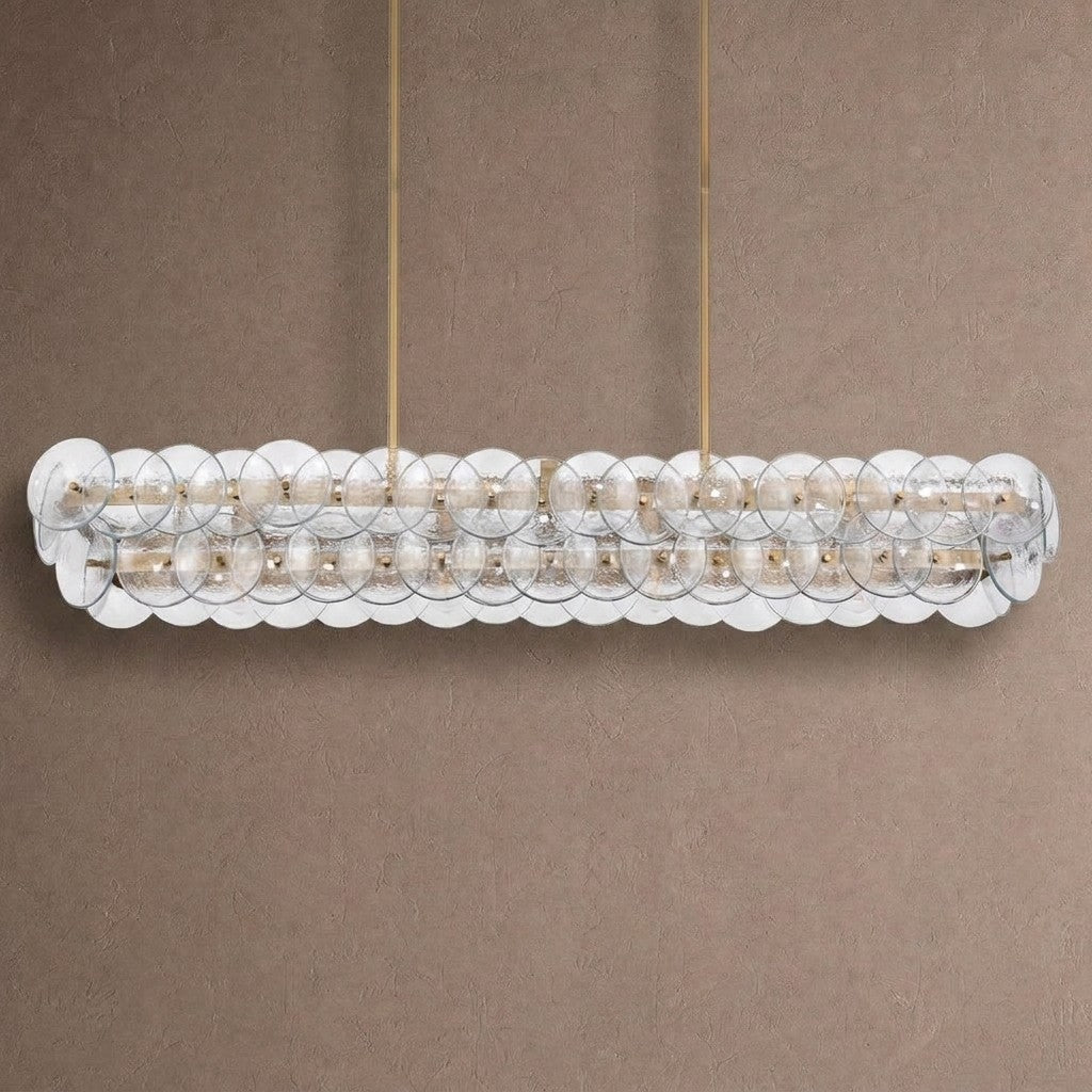 Loren Linear Chandelier - L 54" x W 14" x H 8"GreenBrassBlushlighting