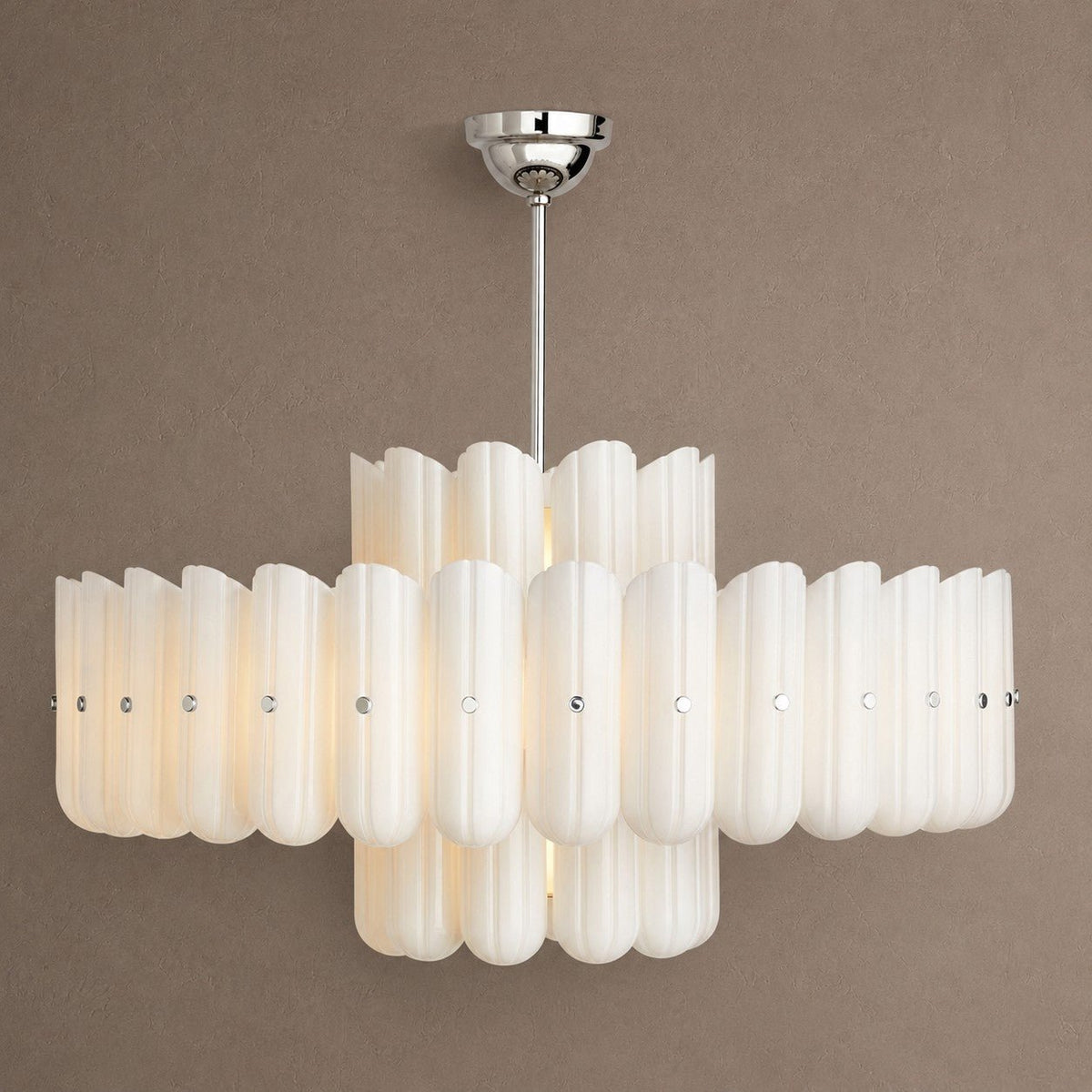 Lorna LED Double Tier Chandelier 25" 35" 46" - Polished Nickel46"Blushlighting