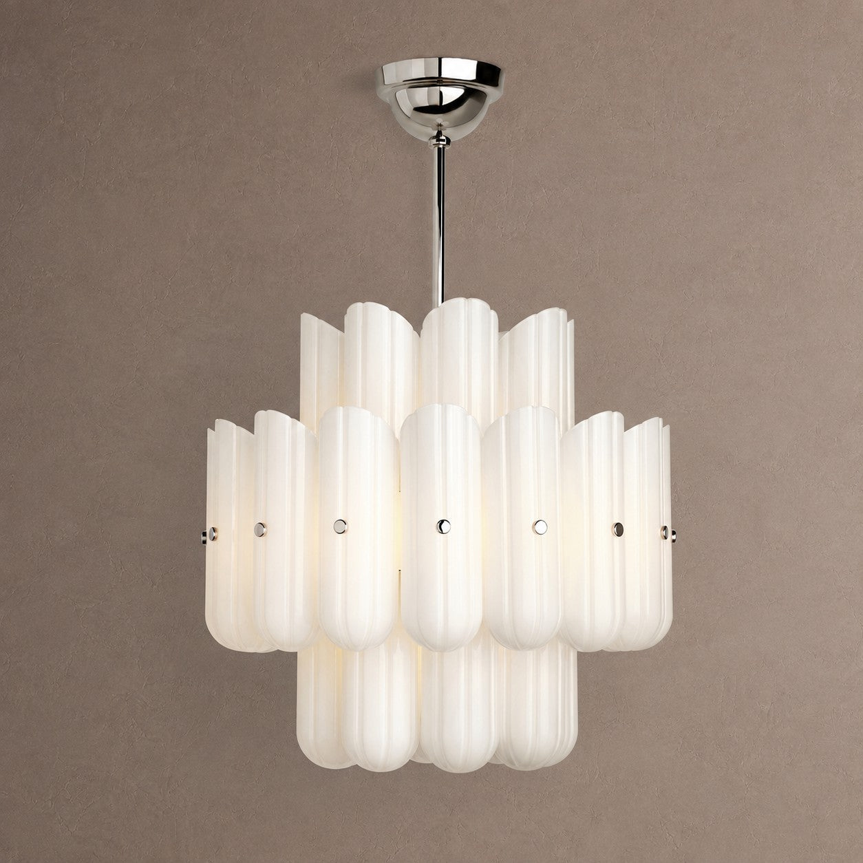 Lorna LED Double Tier Chandelier 25" 35" 46" - Polished Nickel25"Blushlighting