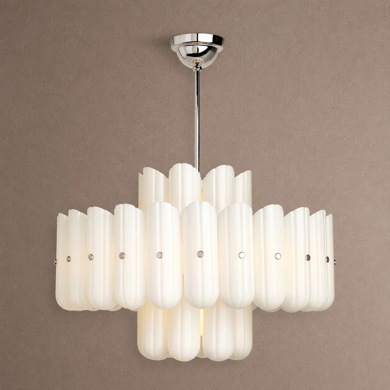 Lorna LED Double Tier Chandelier 25" 35" 46" - Polished Nickel35"Blushlighting