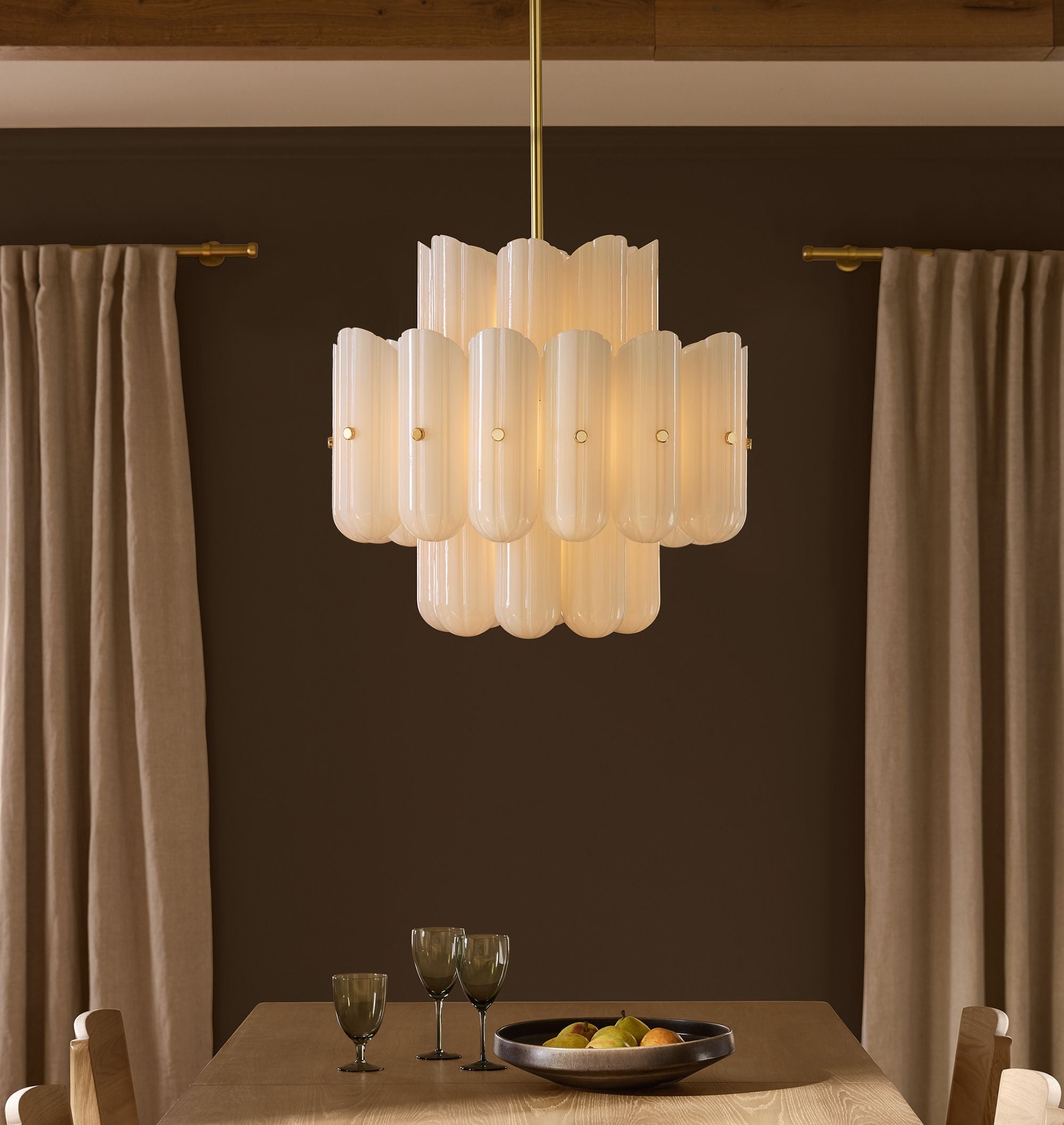 Lorna LED Double Tier Chandelier 25" 35" 46" - Aged Brass25"Blushlighting