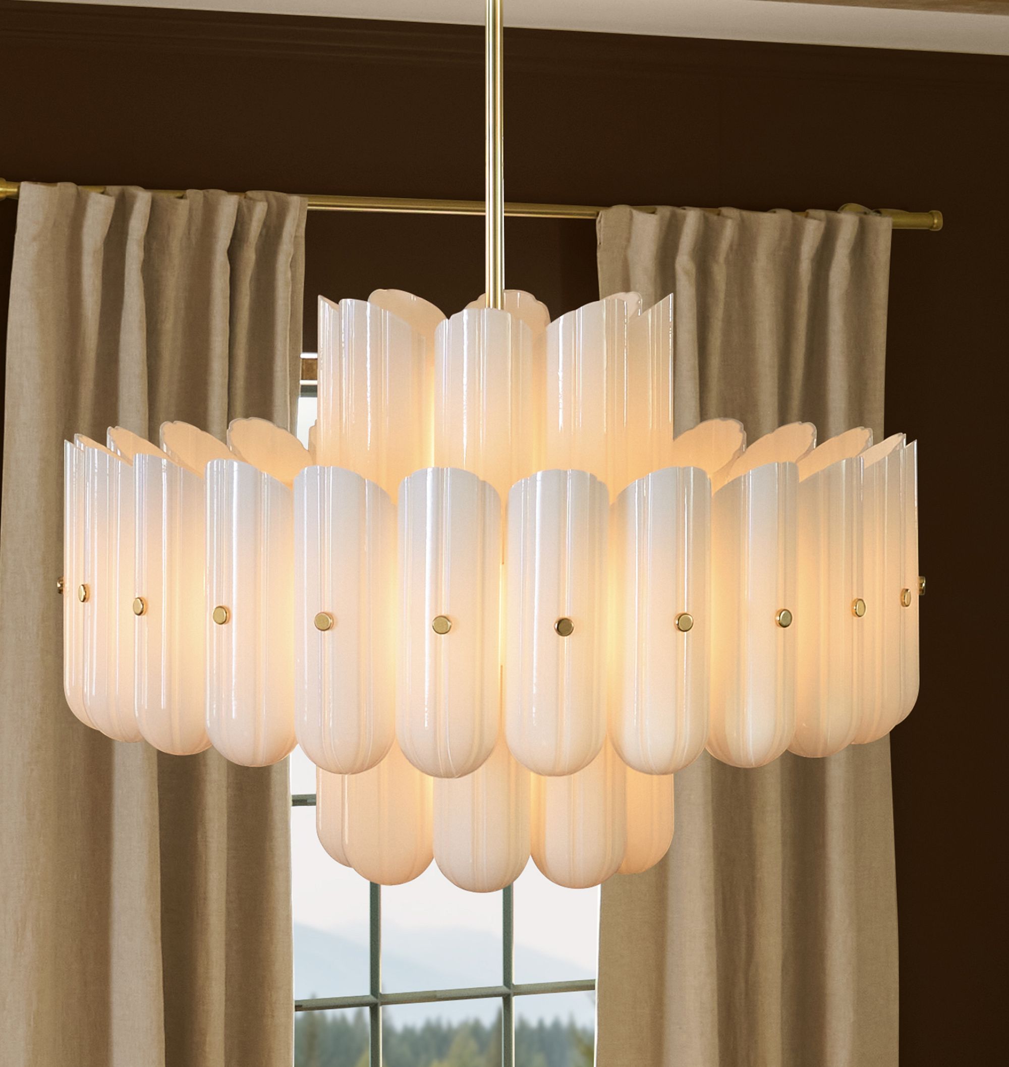 Lorna LED Double Tier Chandelier 25" 35" 46"-Chandelier-Blushlighting-Blushlighting