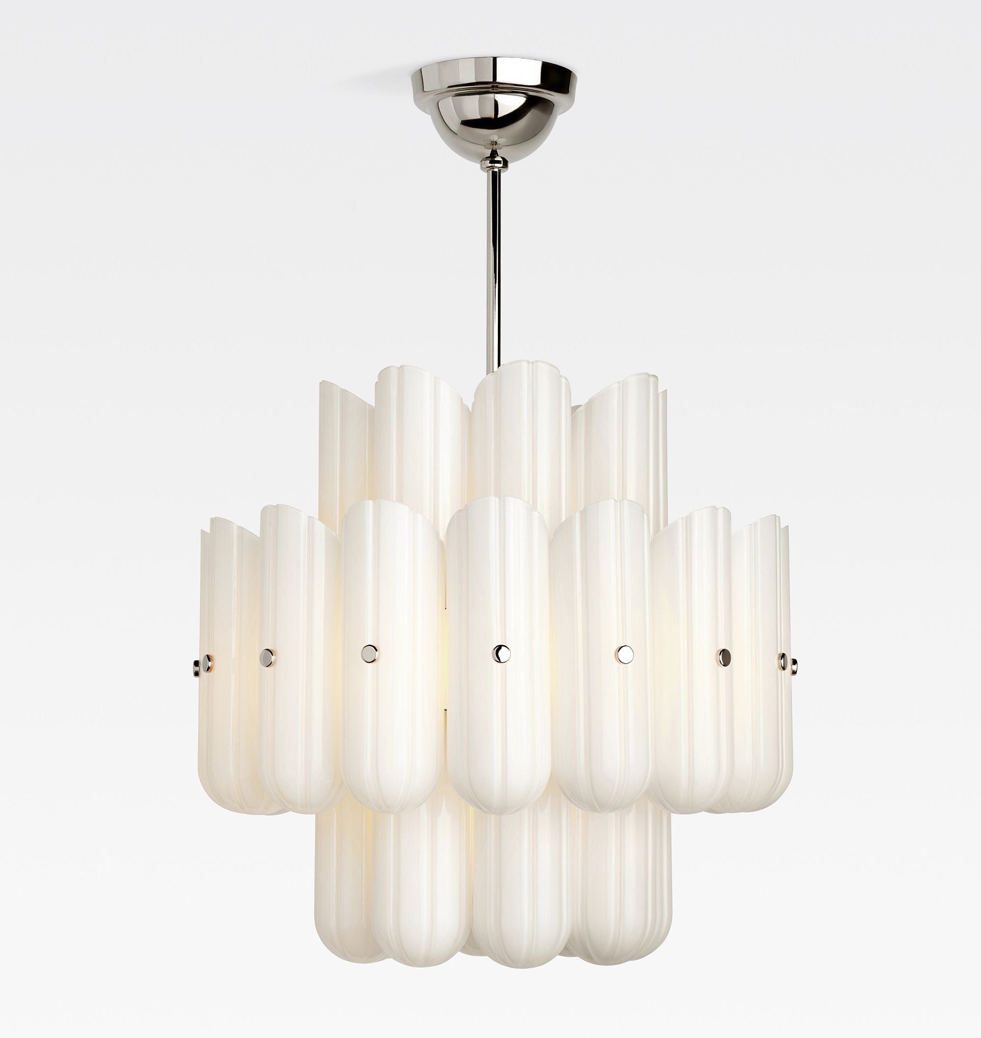 Lorna LED Double Tier Chandelier 25" 35" 46"-Chandelier-Blushlighting-Polished Nickel-25"-Blushlighting