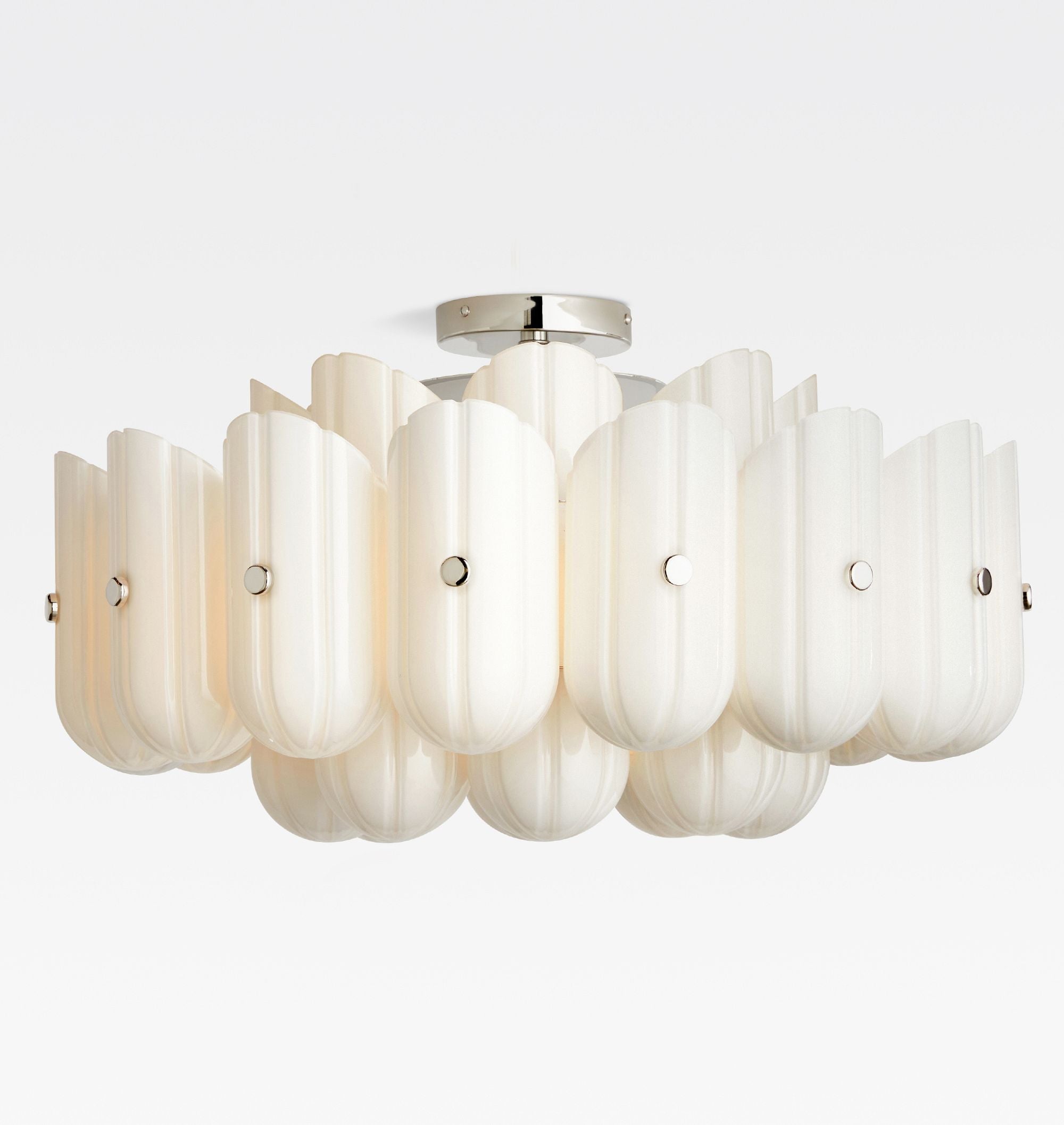 Lorna LED Double Tier Flush Mount 25" - Polished NickelBlushlighting