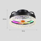 Low Profile Ceiling Fan Light with Remote 13" - Black & RGBBlushlighting