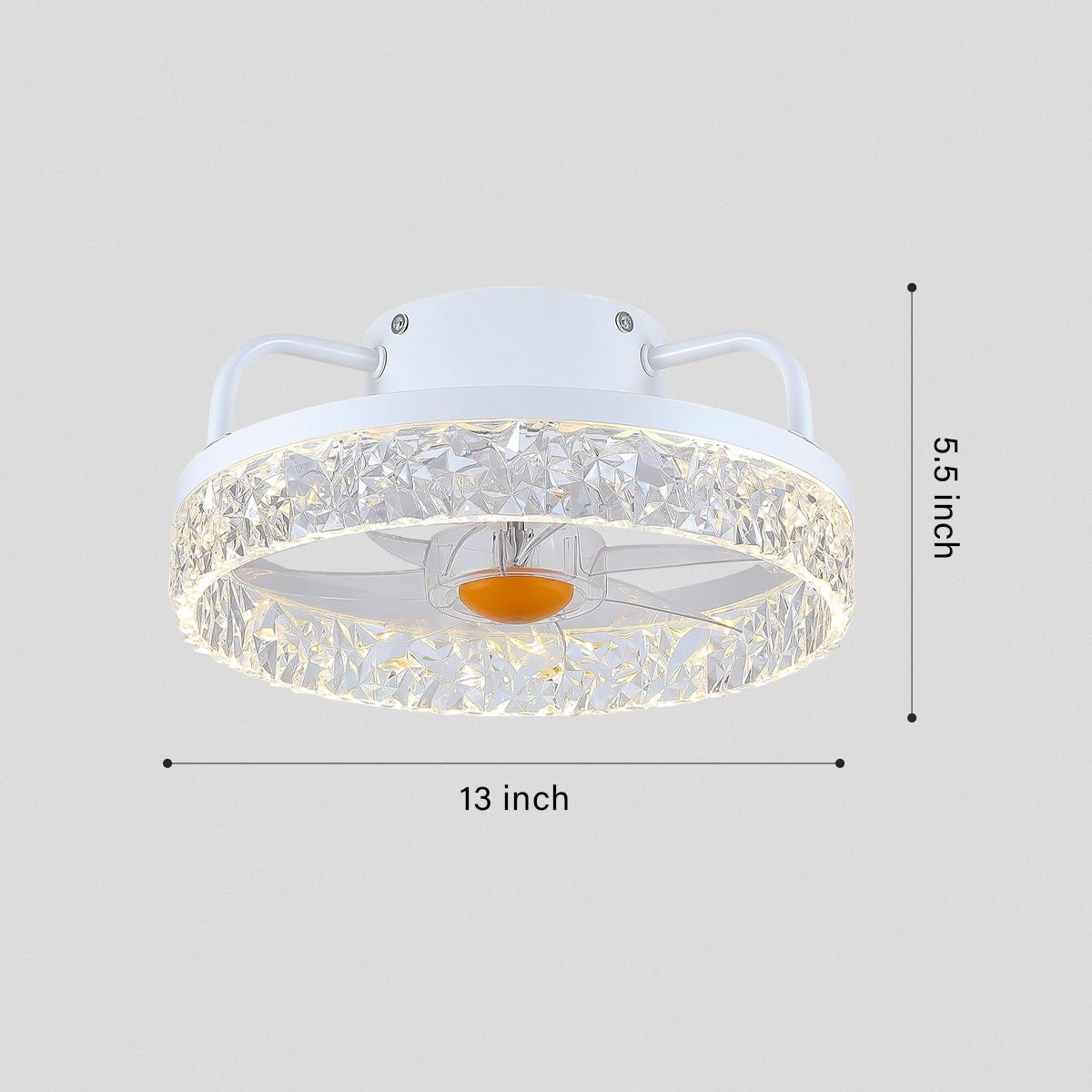 Low Profile Ceiling Fan Light with Remote 13" - BlackBlushlighting