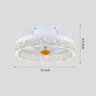 Low Profile Ceiling Fan Light with Remote 13" - BlackBlushlighting